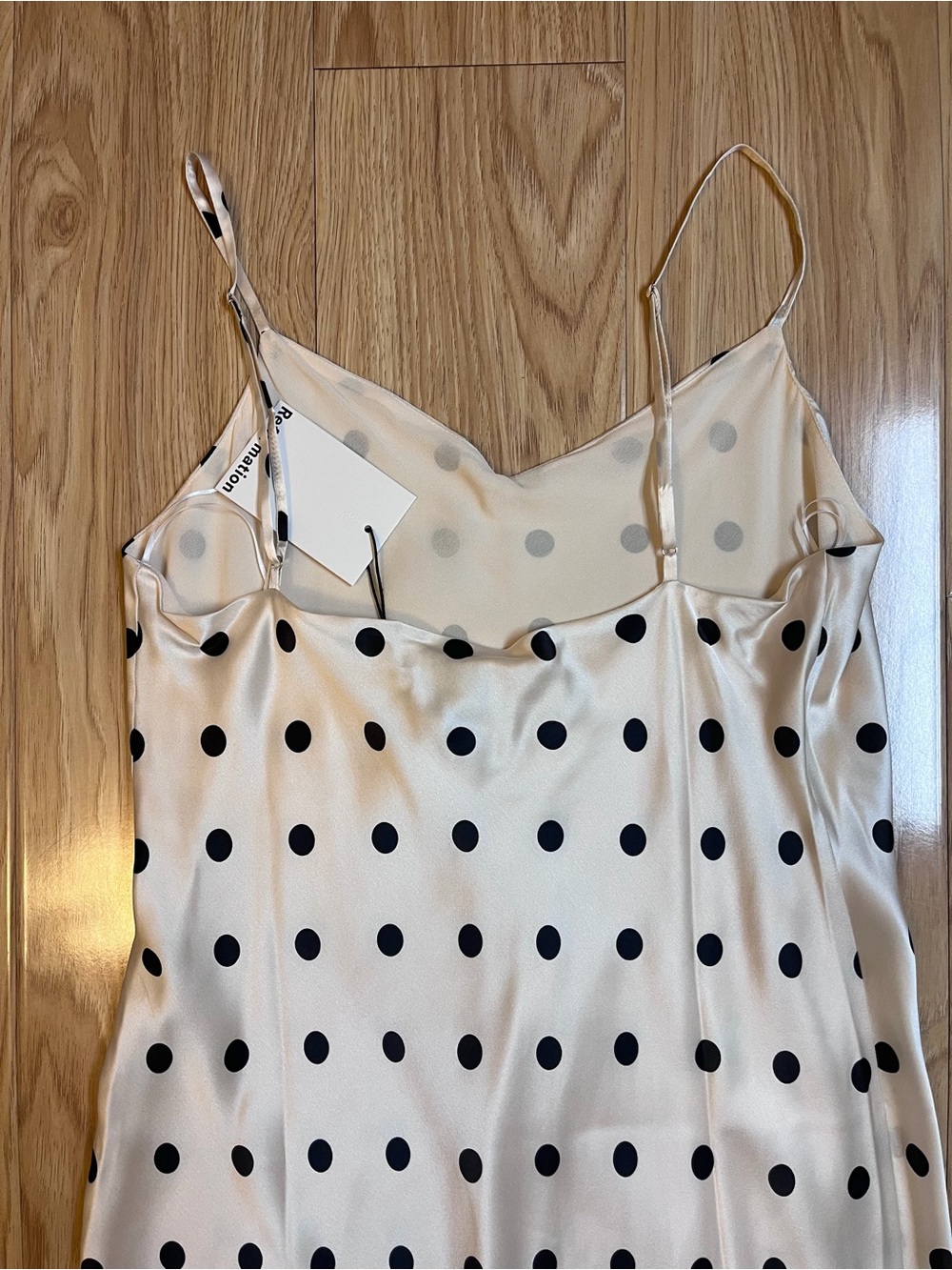 NWT* Parma Silk Dress | Seasonal — Sundae Dot, L - Picture 3 of 6